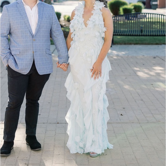 ASOS Pastel Blue Halter Neck Maxi Dress! - Picture 4 of 5